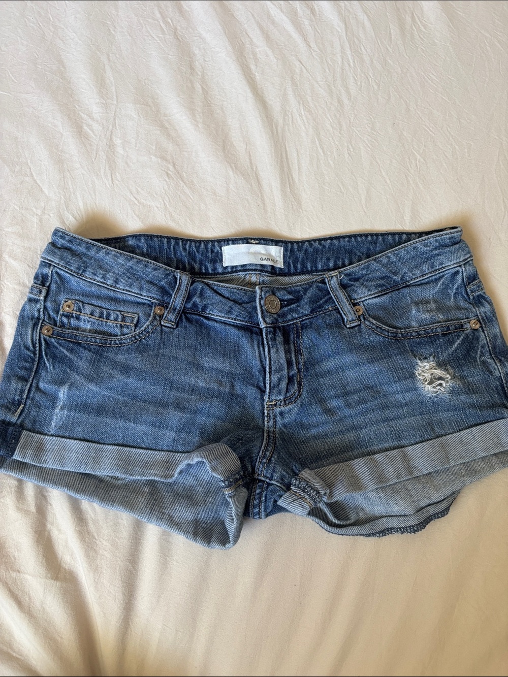 Garage Blue Denim Cuffed Women's Shorts